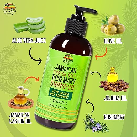 Jamaican Amber Rosemary Shampoo For Hair Growth 12oz